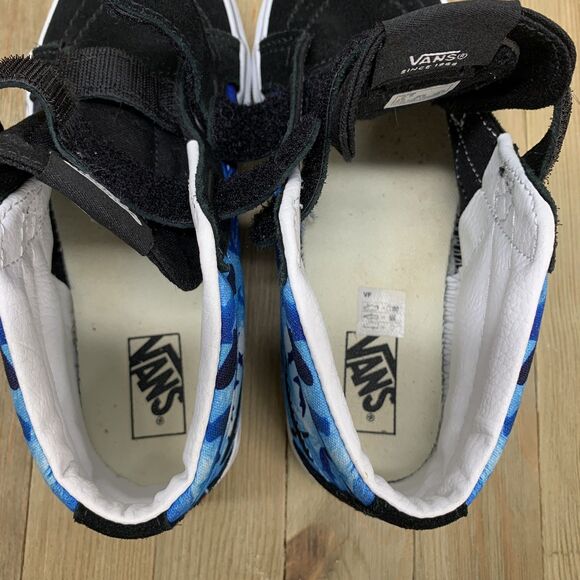 VANS® Kids US Size 2.5 Sk8-Mid Reissue V Shark Swim Sneakers Skater Black Blue - Picture 8 of 9